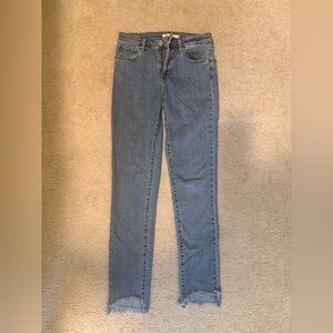 Levi’s 721 High Rise Frayed Hem Skinny Jeans